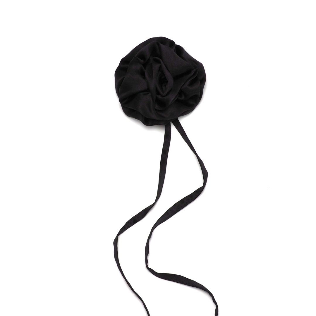 CHO-008 R�a na szyj� choker damski jedwabny czarny